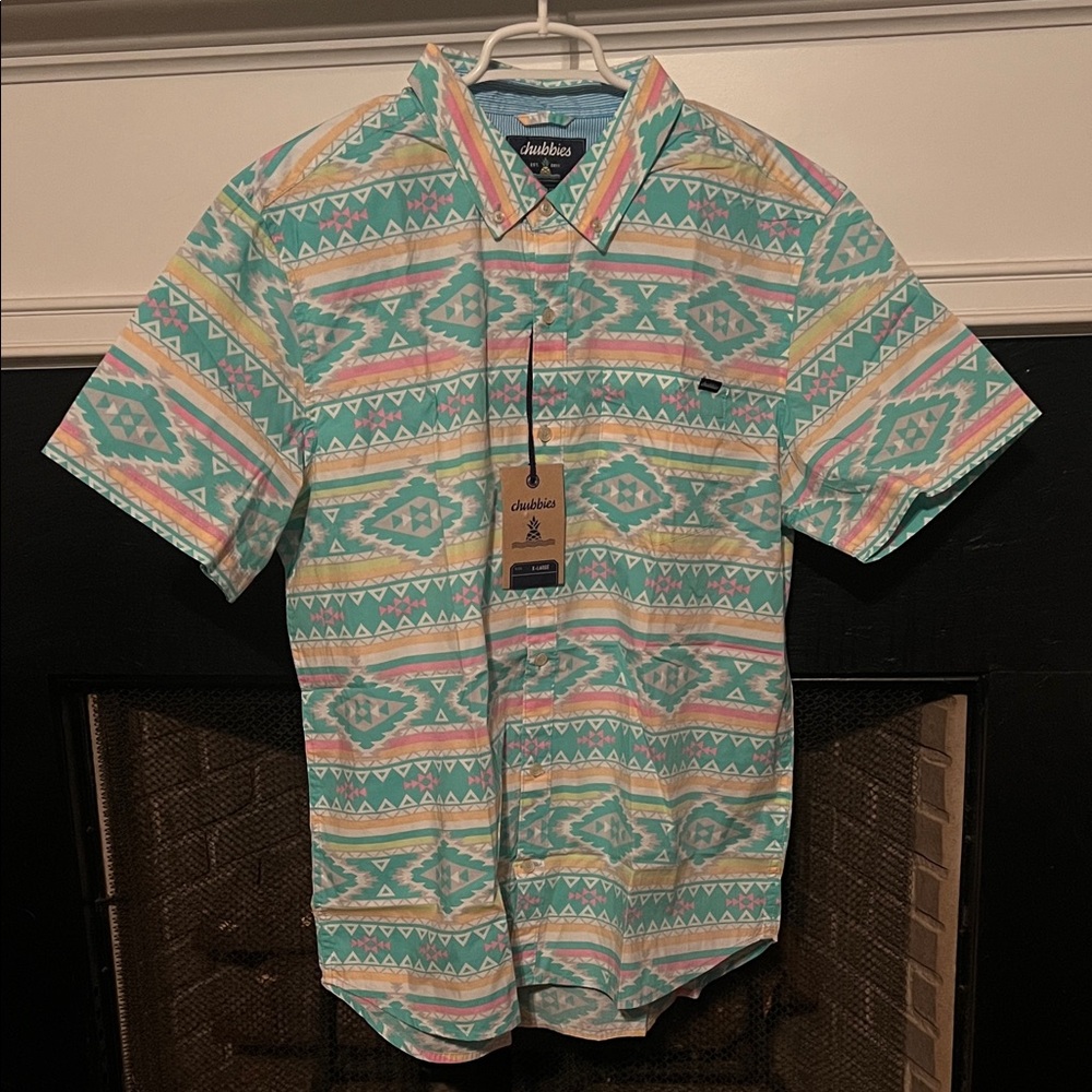 chubbies The En Fuego Wild Friday Short-Sleeve Button-Up Shirt Size XL